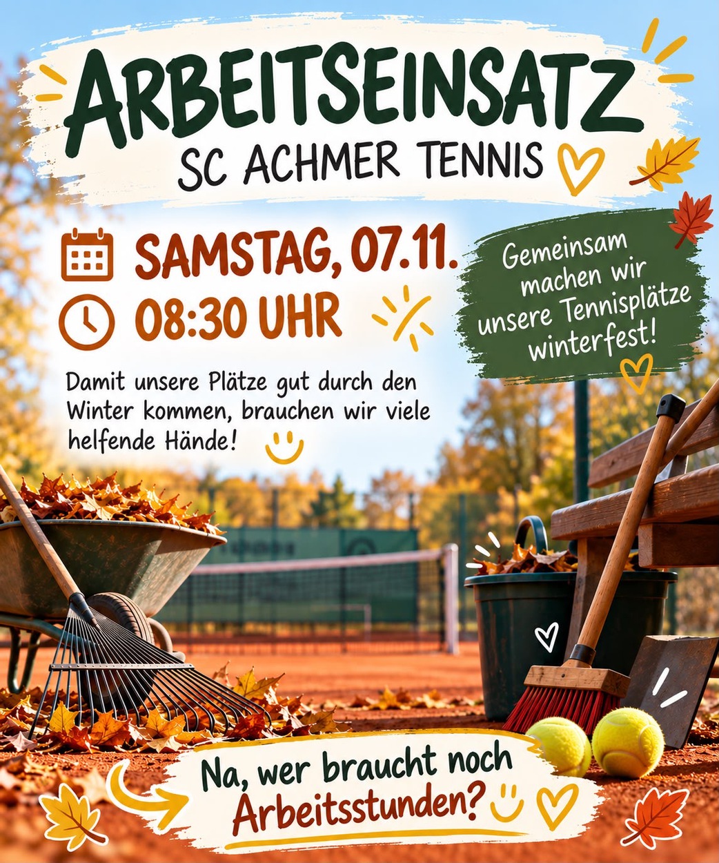 Arbeitseinsatz am Samstag 07.11. 8:30 Uhr